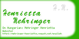 henrietta mehringer business card